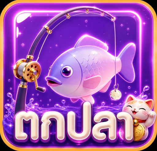 ไอคอนเกมตกปลาโทนม่วงสำหรับ ADD88
